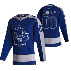 Homme Maillot Hockey Toronto Maple Leafs Personnalisable 2022 Reverse Retro Bleu Authentic